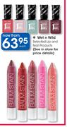 Wet N Wild Selected Lip And Nail Products-Each