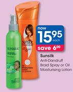 Sunsilk Anti-Dandruff Braid Spray Or Oil Moisturising Lotion-Each
