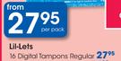 Lil-Lets 16 Digital Tampons Regular-Per Pack