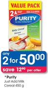 Purity Just Add Milk Cereal-2x450G 