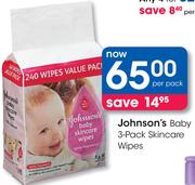 Johnson's Baby 3-Pack Skincare Wipes-Per Pack