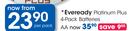 Eveready Platinum Plus 4-Pack AA Batteries-Per Pack