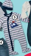 Clicks Boy's Striped Sleepsuit & Beanie