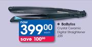 BaByliss Crystal Ceramic Digital Straightener 235-Each