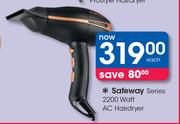 Safeway Series 2200 Watt AC Hairdryer-Each