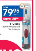 Clicks Battery Operated Toothbrush-Each