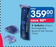 BaByliss W-Tech Rechargeable Beard & Hair Trimmer T101A-Per Set