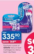 Gillette Venus 4 Swirl Cartridges & A Venus Swirl 1 Up Razor-Per Offer