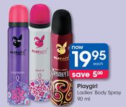 Playgirl Ladies Body Spray-90ml Each