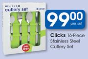 Clicks 16 Piece Stainless Steel Cutlery Set-Per Set