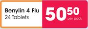 Benylin 4 Flu 24 Tablets-Per Pack