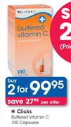 Clicks Buffered Vitamin C-2x100 Capsules