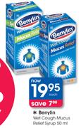 Benylin Wet Cough Mucus Relief Syrup-50ml Each