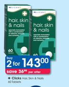 Clicks Hair, Skin & Nails-2x60 Tablets