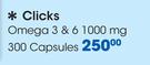 Clicks Omega 3 & 6 1000mg-300 Capsules