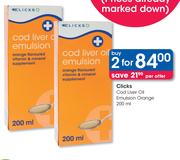 Clicks Cod Liver Oil Emulsion Orange-2x200ml