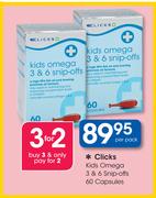 Clicks Kids Omega 3&6 Snip-Offs-60 Capsules