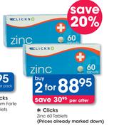 Clicks Zinc-2x60 Tablets