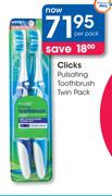 Clicks Pulsating Toothbrush Twin Pack-Per Pack