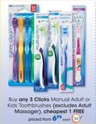 Clicks Manual Adult Or Kids' Toothbrushes (Excludes Adult Massager)-Each