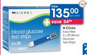 Clicks Easy Max 2x25 Blood Glucose Test Strips-Per Pack