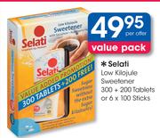 Selati Low Kilojule Sweetener 300+200 Tablets Or 6x100 Sticks-Per Offer
