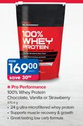 GNC Pro Performance 100% Whey Protein Chocolate, Vanilla or Strawberry-470.4gm