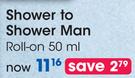 Shower to Shower Man Roll-On-50ml
