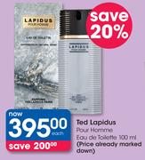 Ted Lapidus Pour Homme Eau de Toilette-100ml Each
