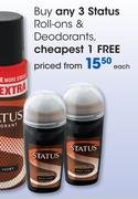 Status Roll-Ons & Deodorants Each