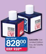 Lacoste Live Limited Edition Eau de Toilette-100ml Each