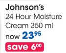 Johnson's 24 Hour Moisture Cream-350ml Each
