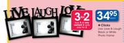 Clicks Live, Love & Laugh Black Or White Photo Frame-Each