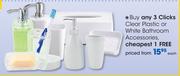 Clicks Clear Plastic Or White Bathroom Accessories-Each