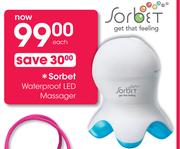 Sorbet Waterproof LED Massager-Each