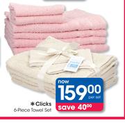 Clicks 6 Piece Towel Set-Per Set