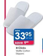 Clicks Waffle Cotton Slippers-Per Pair
