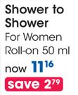 Shower to Shower For Women Roll-On-50ml