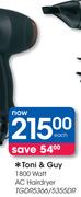 Toni & Guy 1800 Watt AC Hairdryer TGDR5366/5355DR Each