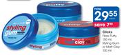 Clicks Fibre Putty-150ml, Styling Gum or Matt Clay-100ml Each