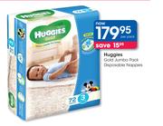 Huggies Gold Jumbo Pack Disposable Nappies-Per Pack
