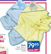 Clicks Boys, Girls Or Unisex Hooded Towels-Each