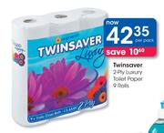 Twinsaver 2-Ply Luxury Toilet Paper 9 Rolls-Per Pack