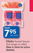 Clicks Packet Tissues-Per Pack