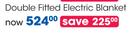 Safeway Double Fitted Electric Blanket-Each