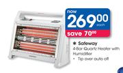 Safeway 4-Bar Quartz Heater With Humidifier-Each