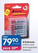 Safeway 4-Pack AAA Rechargeable Batteries-Per Pack