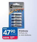 Safeway 10-Pack AA Or AAA Batteries-Per Pack