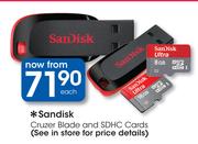 SanDisk Cruzer Blade And SDHC Cards-Each