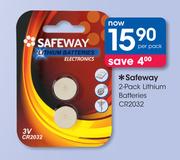 Safeway 2-Pack Lithium Batteries CR2032-Per Pack